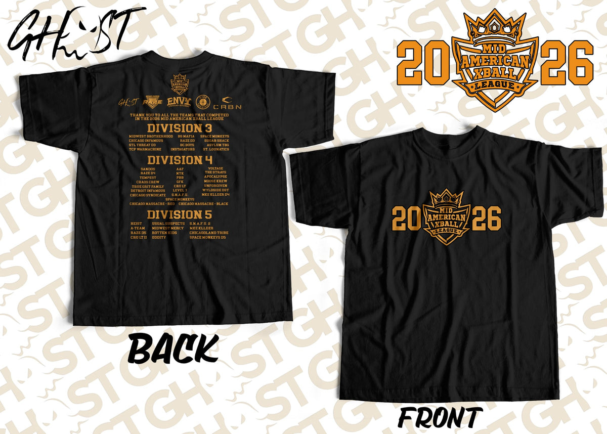 2026 Mid-American Xball League season T-shirt