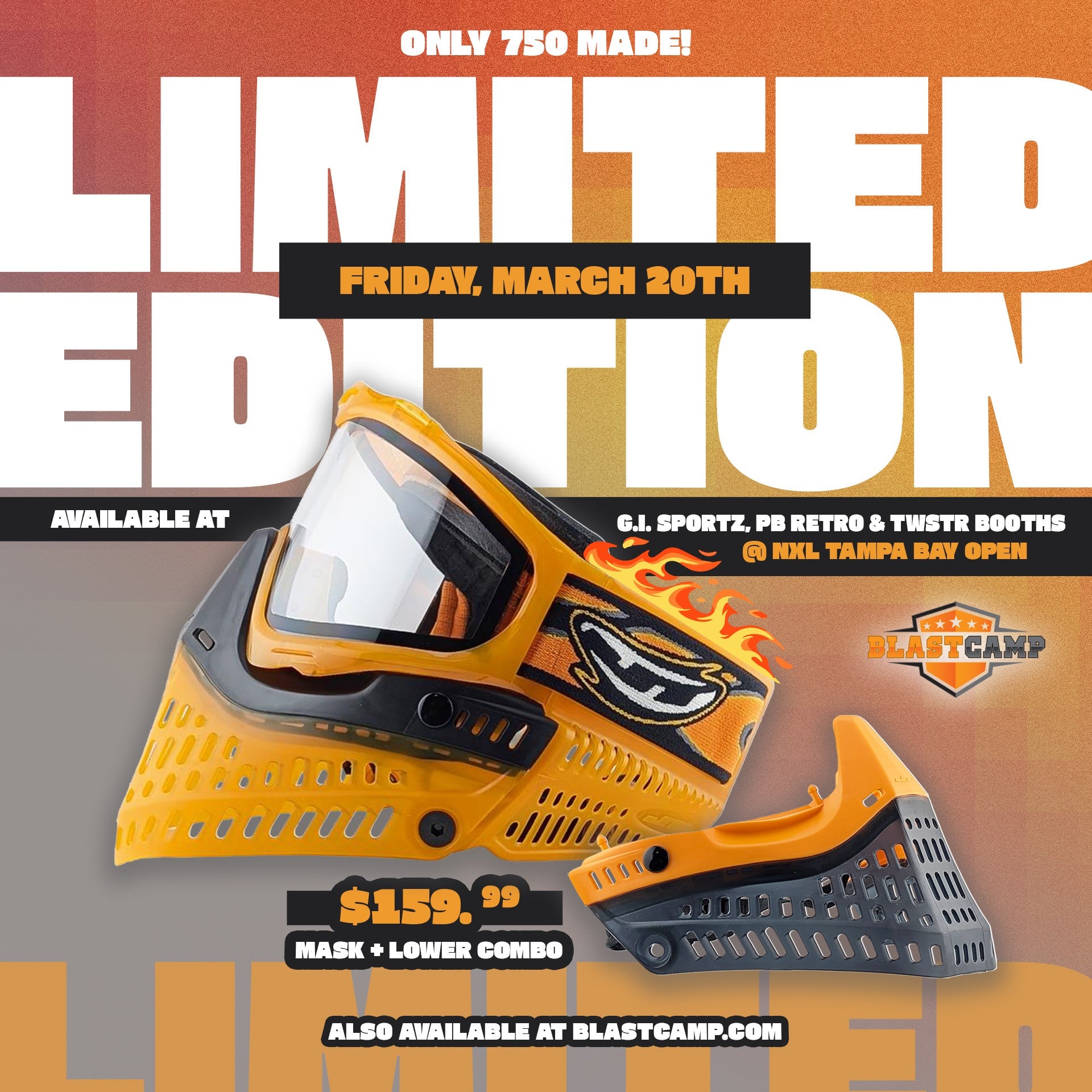 NEW Limited Edition JT ProFlex ORANGE mask combo – Blastcamp